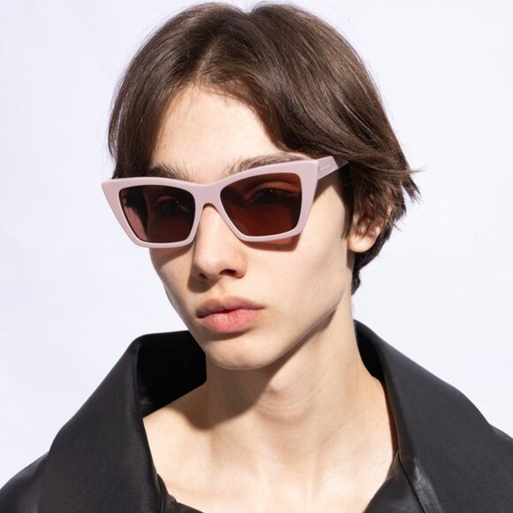 Saint Laurent Women Sunglasses Nude Pink Brown Cat Eye SL 276 MICA 058 BRAND NEW - Picture 7 of 17